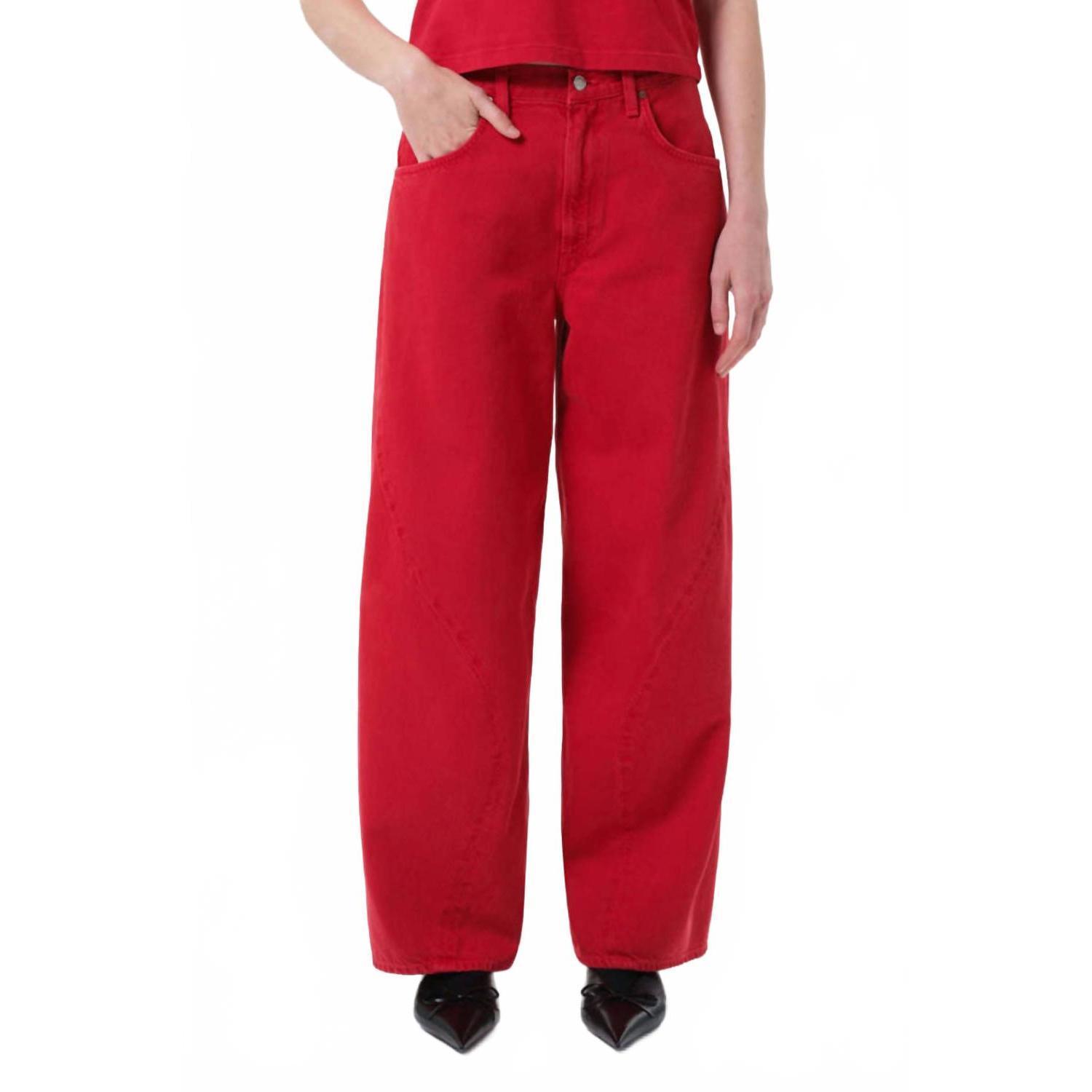 Agolde Vibrant Red Straight Leg Jeans